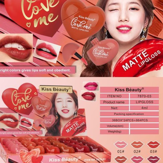 ❤️LUX86❤️ Kiss Beauty Love Me Lipstick Lipstik LipGloss