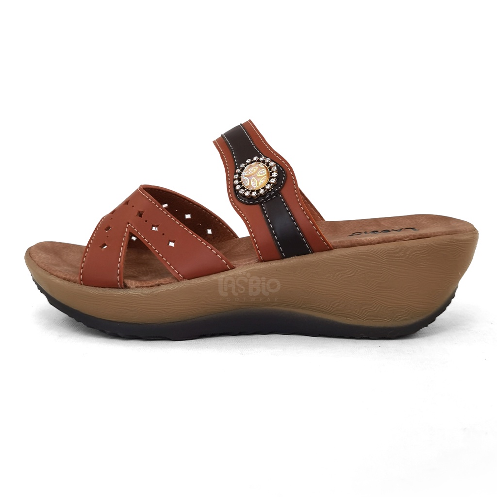 Sandal Selop Wedges Kasual Wanita Lasbio HJ19