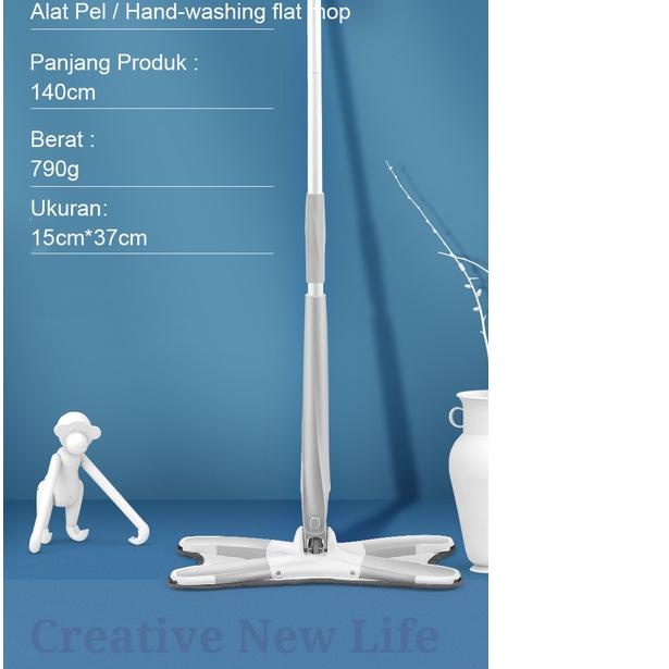 ➪ Alat Pel peras Praktis mop magic bentuk Light X-shape Mop/ pel putar twist mop ●