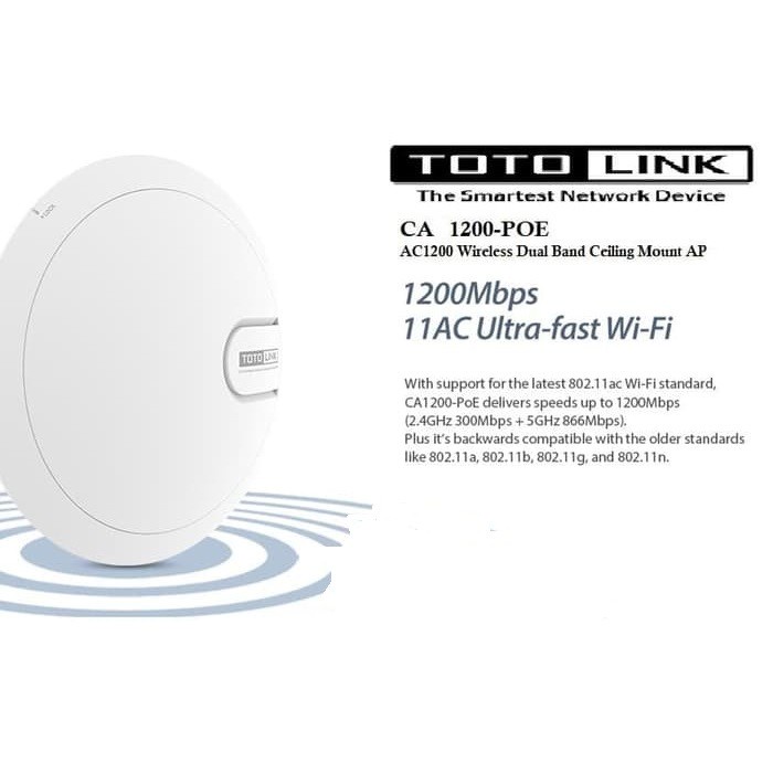 TOTOLINK CAP1200-POE Wireless Dual Band Celling Mount Access point