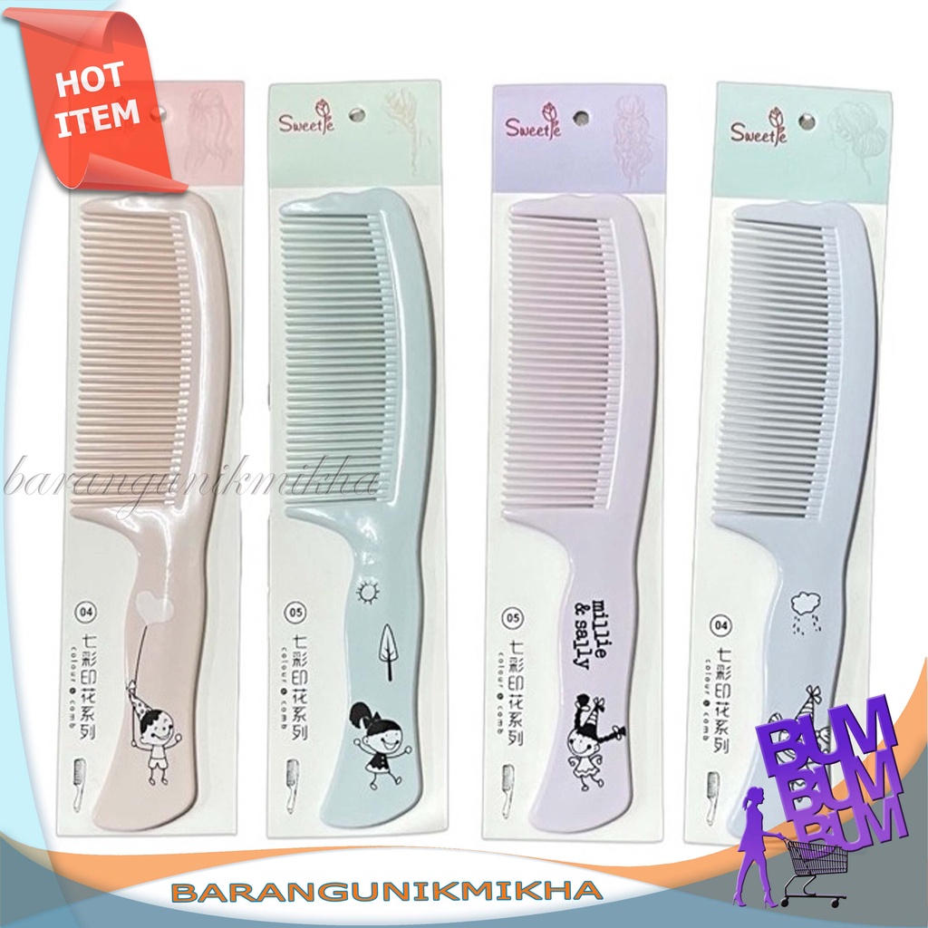 SISIR RAMBUT KARAKTER /Sisir Rambut Karakter Gagang / Hair Comb / Sisir Fancy Korea