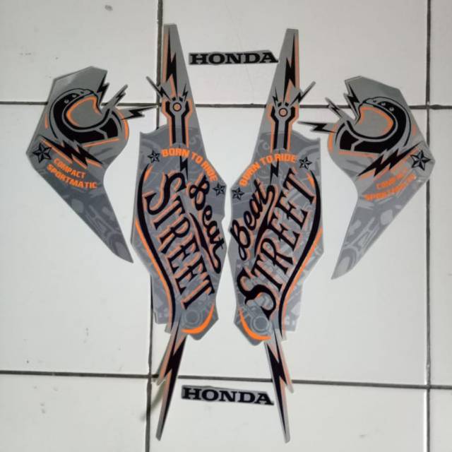 Stiker lis body motor honda beat street 2019 silver