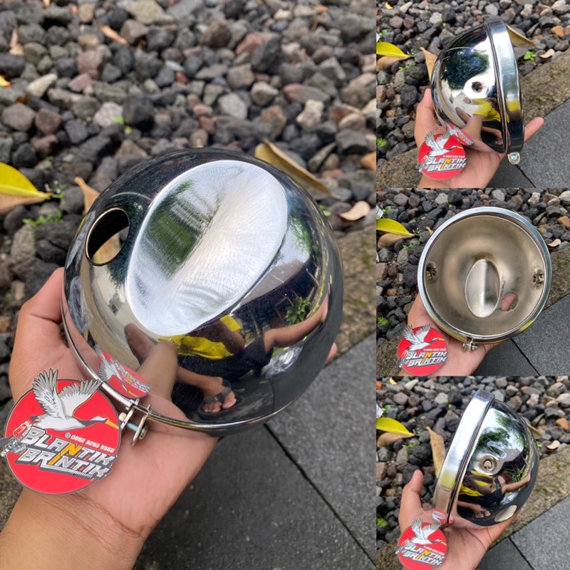 Batok lampu yamaha L2G crome cocok untuk cb gl100 dll import