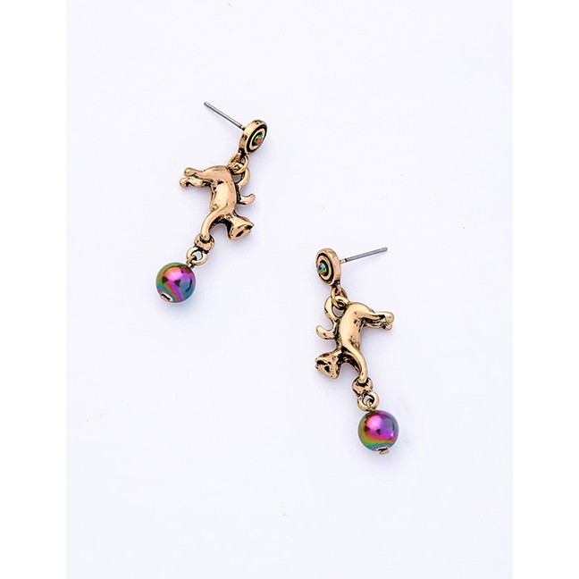 LRC Anting Tusuk Fashion Bronze Small Animal Earrings F57854