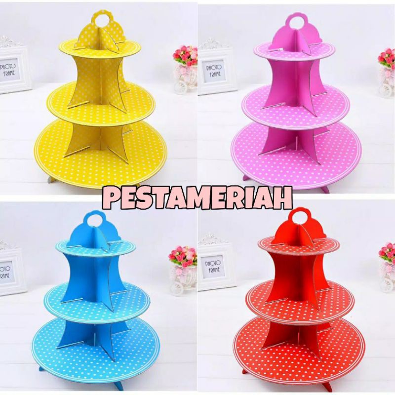 CUPCAKES STAND / CUPCAKE STAND / STAND CUPCAKE / DUDUKAN / TATAKAN KUE / TATAKAN CUPCAKE POLKADOT