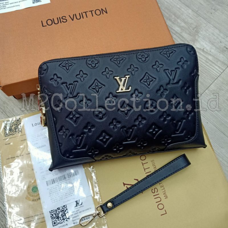 Handbag Lv Monogram Embos Leather Kunci Kode Clutch Tas Tangan Premium Quality