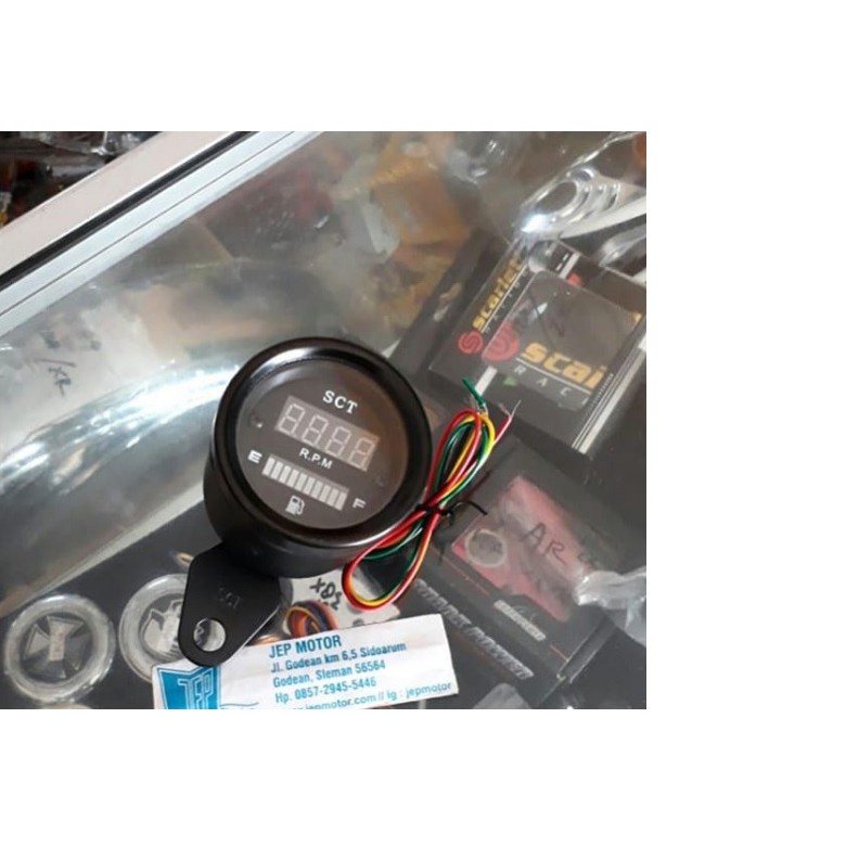 RPM BENSIN INDIKATOR PUTARAN MESIN PEDOMETER HITAM VARIASI MOTOR MOBIL