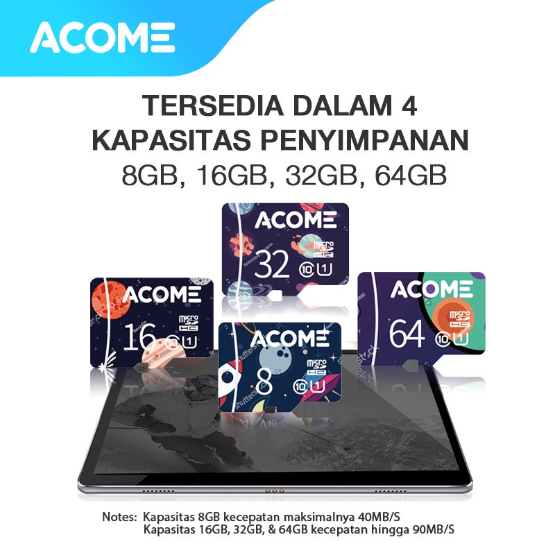 ACOME Micro SD Card 8GB/16GB/32GB/64GB High Speed Up To 90MB/S Class 10 Memory Card All device