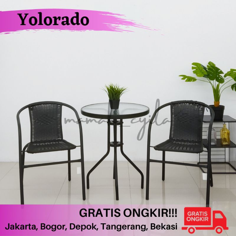 Meja Teras Set Yolorado dan Colorado / 1 Meja + 2 Kursi By informa