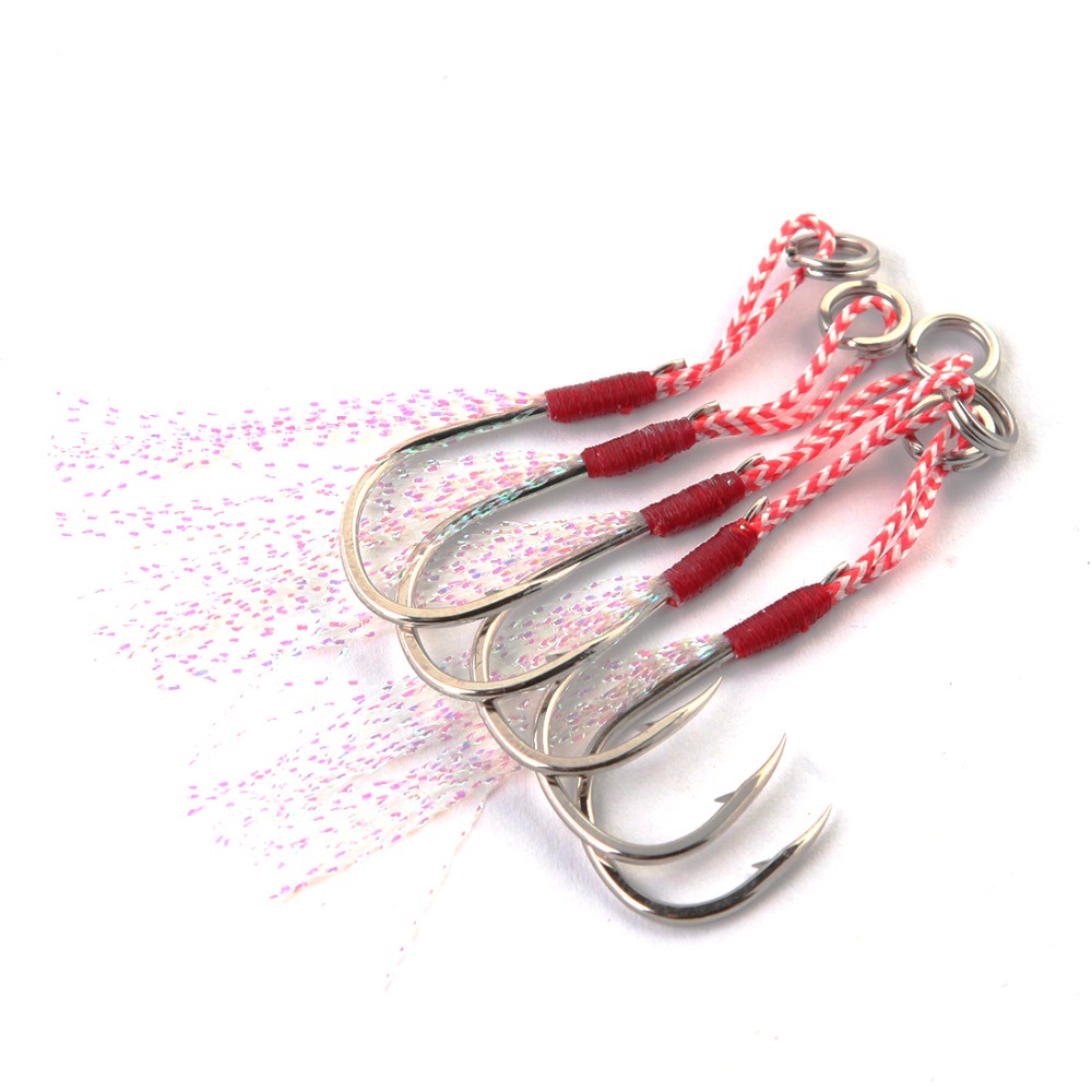 10pcs / Kantong 10 Warna#-20# Kail Pancing Jigging Tunggal Untuk Memancing Ikan