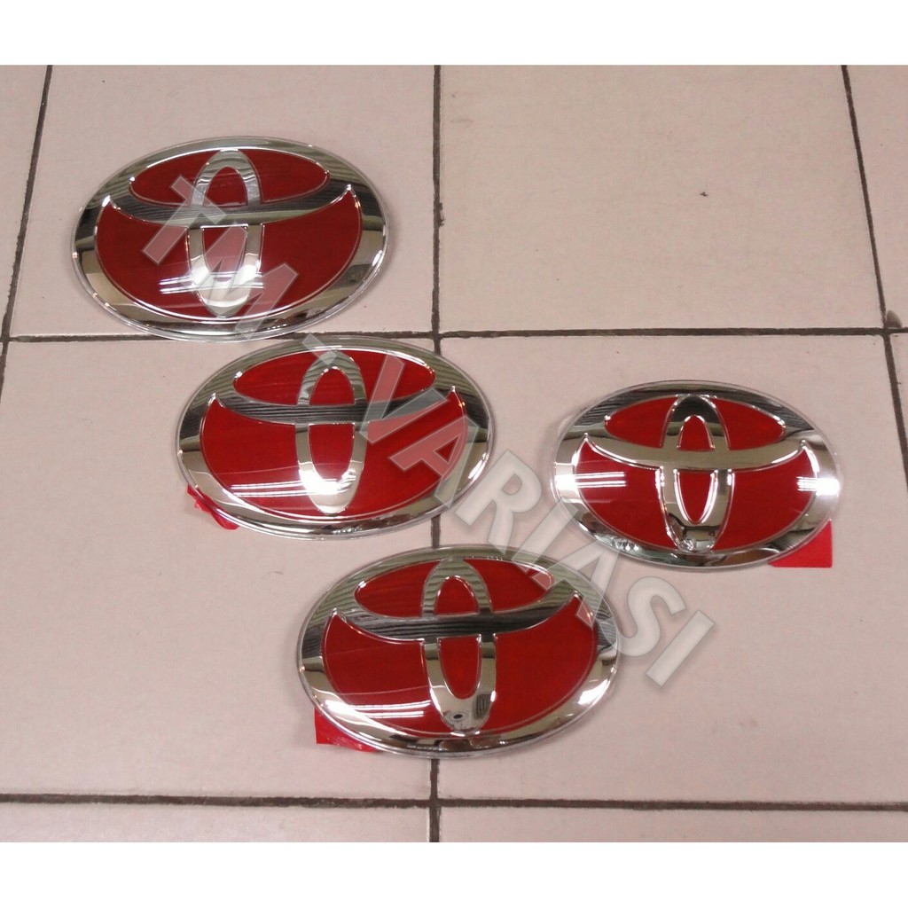 Emblem Logo Toyota Merah 13cm JDM ORI Premium Exclusive