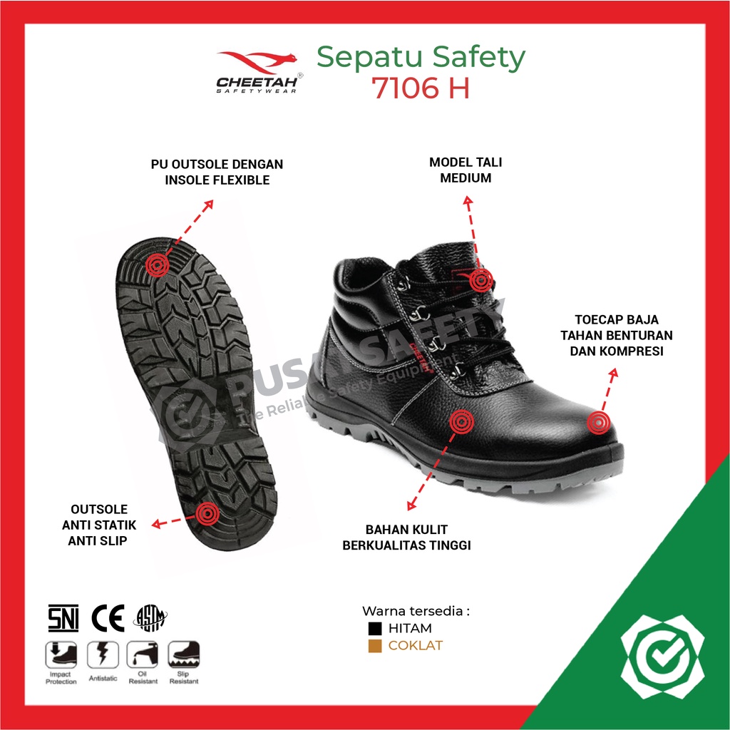 Sepatu Kerja Safety Cheetah 7106H