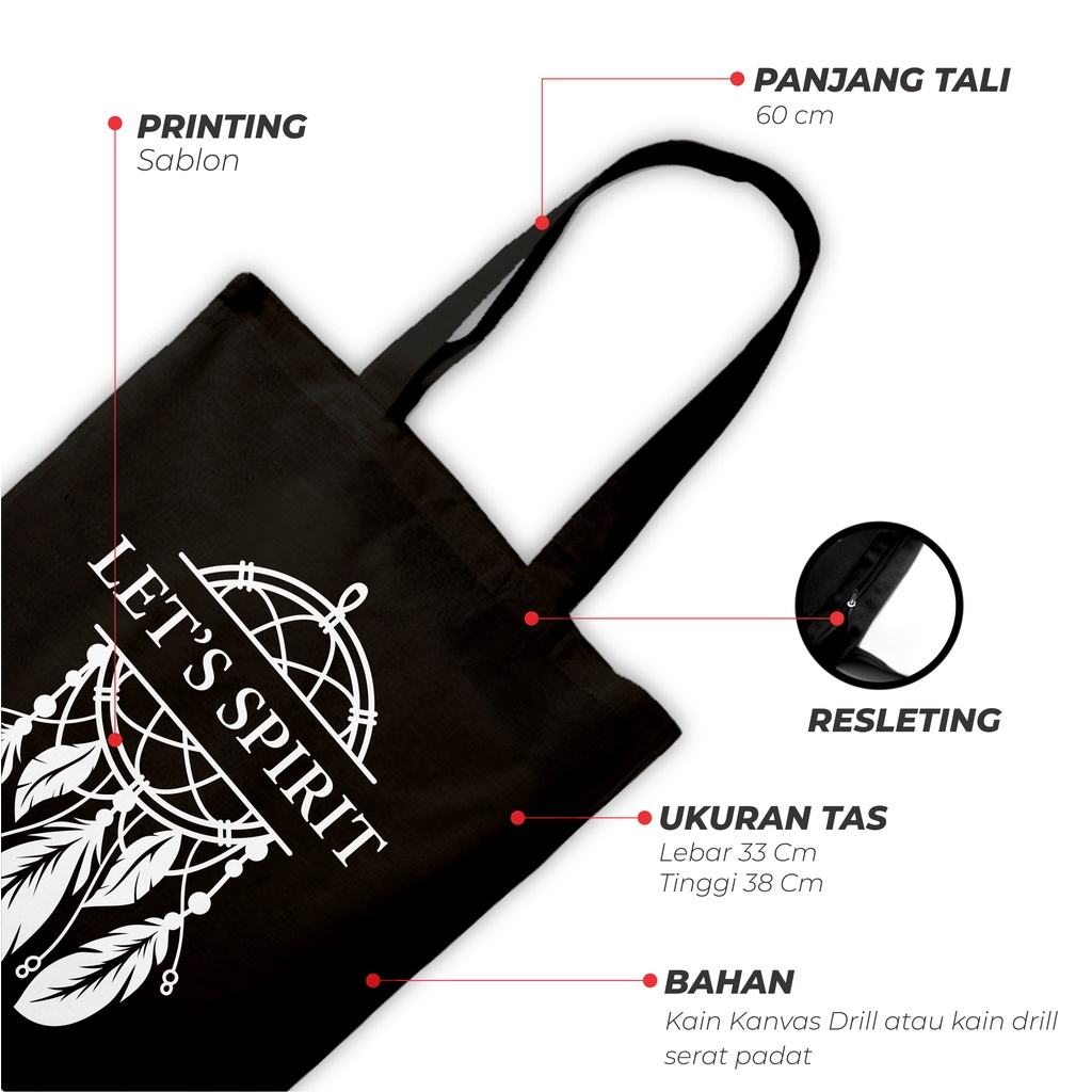 Sevine Totebag Tas Wanita Tote bag Resleting Girl Quotes Black Series Hitam - TQ2