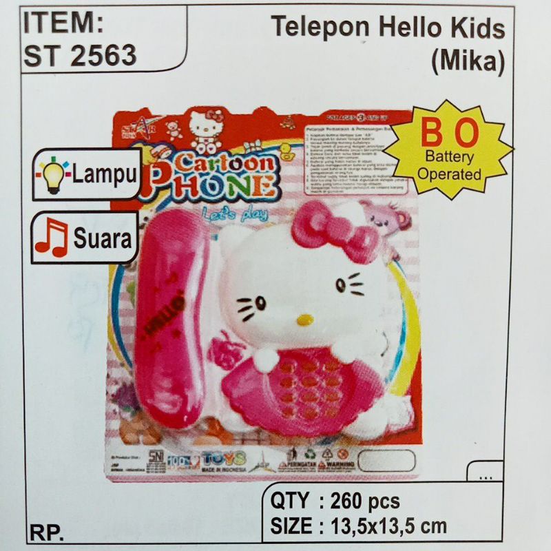 2563 - (Free Baterai) Mainan Telepon Rumah Telpon Gagang pakai Kabel ST2563