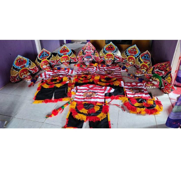 Tren Kekinian.. Mainan Anak Jadul Barongan Anak Umur 4-10 tahun Full Set Baju Celana Kaos Jaranan Re