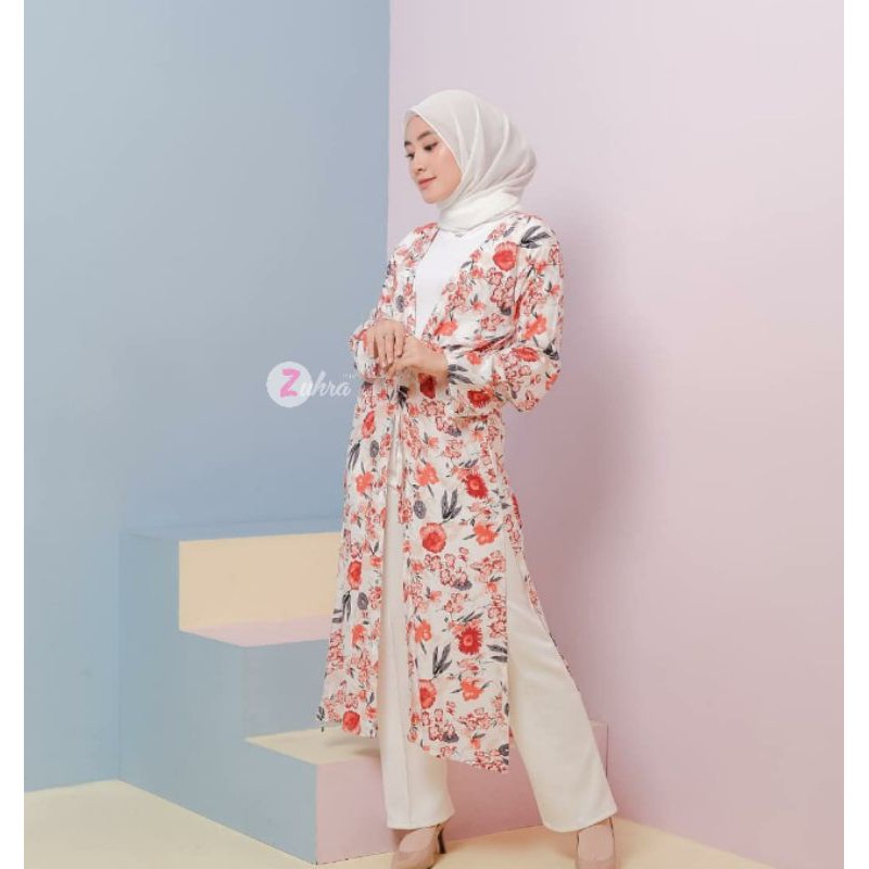 AIRIN LONG CARDY MOTIF BUNGA FASHION WANITA TERBARU TERMINAL GROSIR BAJU MURAH BANDUNG CDC COD