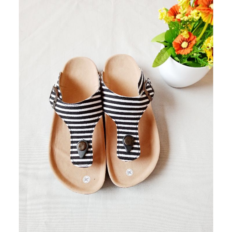 SB ~ SANDAL BIRKEN WANITA SALUR HITAM