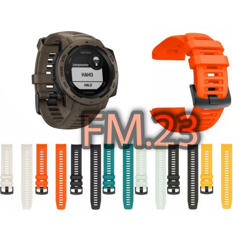 STRAP TALI JAM RUBBER SILICONE SILIKON BLACK BUCKLE WATCH BAND GARMIN INSTINCT TACTICAL SERIES 1 2 4