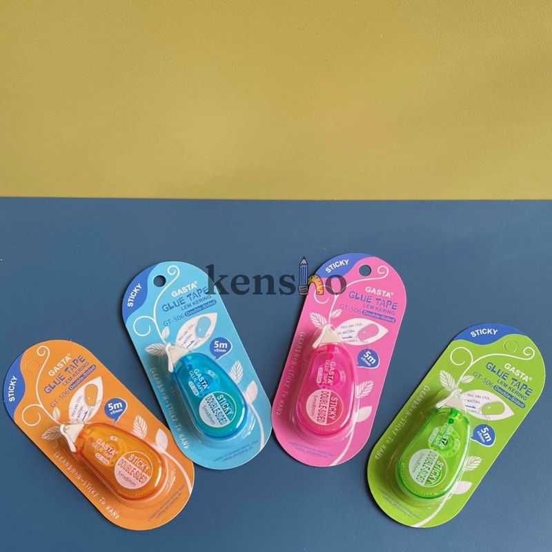 KENSHO Lem Kering / Glue Tape / Lem Kering Roll / Lem Kertas / Adhesive Roller Warna Tidak Beracun