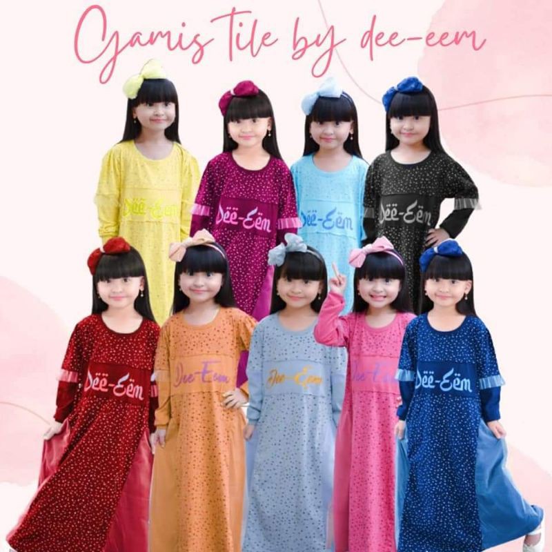 Gamis anak tile Deem / Gamis tile Deem