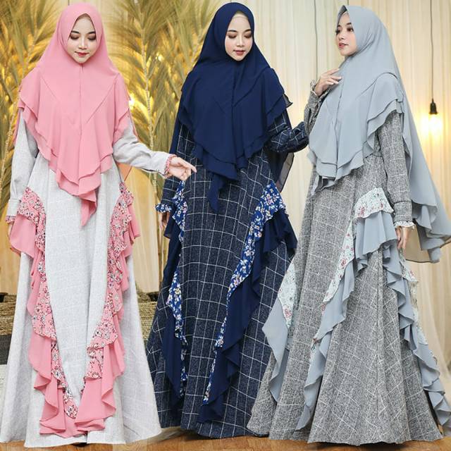 GAMIS SET SYAR'I RAULINA SEMI WOLL