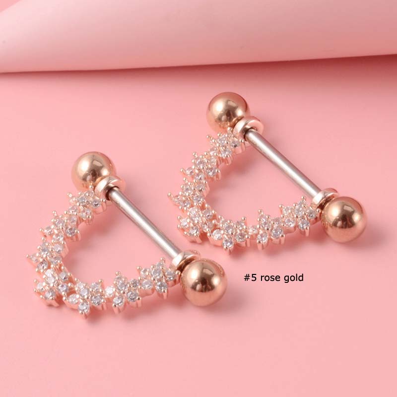 2 Piece 14Gauge Barbell Nipple Ring Body Piercing Jewelry