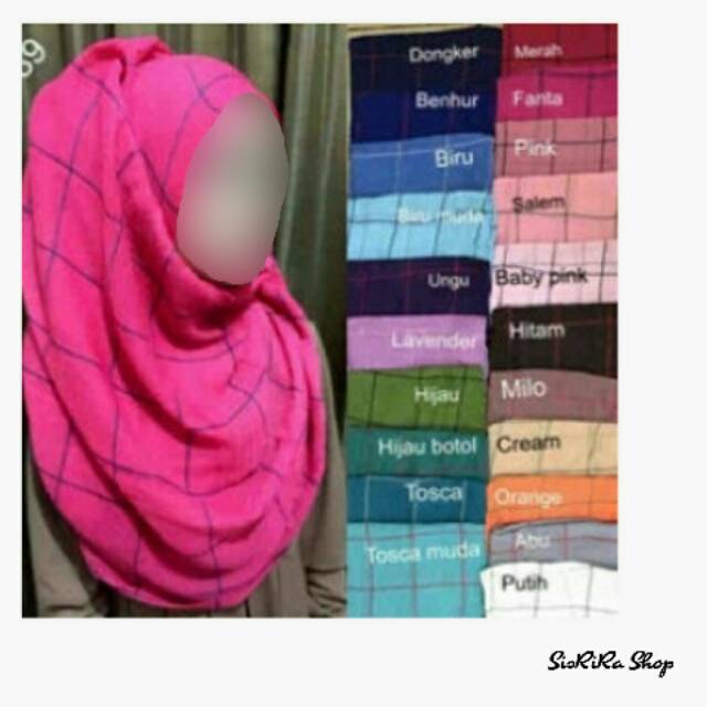 MINIMAL PEMBELIAN 2 PCS Hijab/Jilbab Pashmina C & Z Motif Kotak by Umamia.