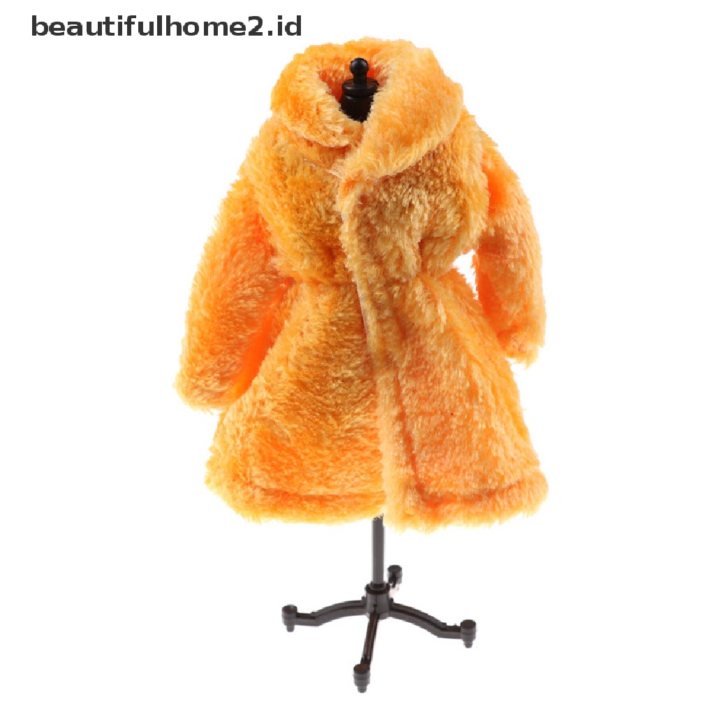 (beautifulhome2.id) Mantel / Coat Fashion Lengan Panjang Bahan Bulu Imitasi Untuk Aksesoris Boneka