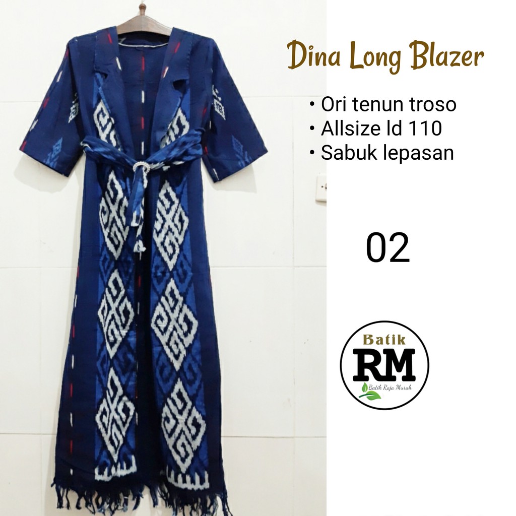 Dina long blazer ori tenun troso best