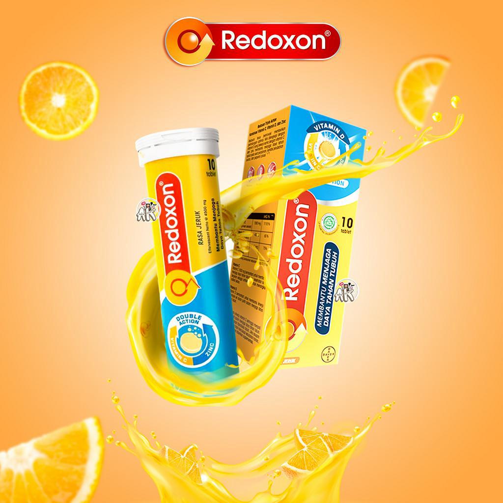 REDOXON TRIPLE ACTION KOMBINASI VITAMIN C, VITAMIN D, DAN ZINC ISI 10 TABLET ( RASA JERUK )