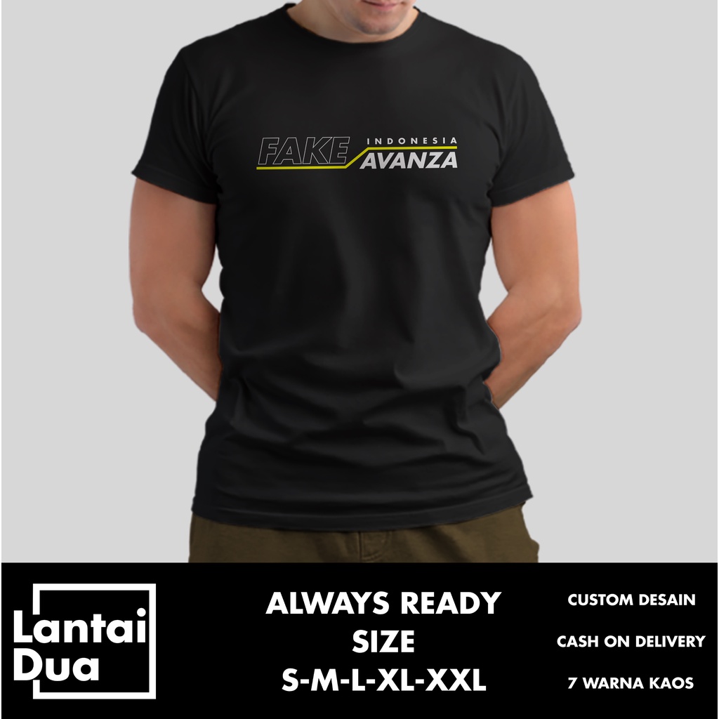 Kaos Baju Tshirt Distro fake Avanza logo simple Terlaris - Lantai Dua