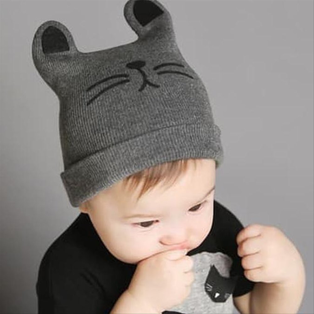 Topi Anak Model Kupluk Kucing Trendy Fashion Bayi Unisex Laki-laki dan Perempuan Model Korea Jepang