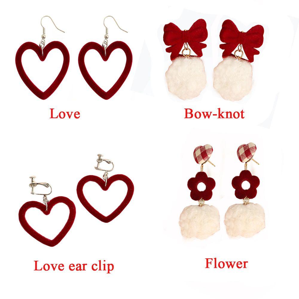 Preva Stud Earrings New Year Bow-knot Sweet Earrings Klip Telinga