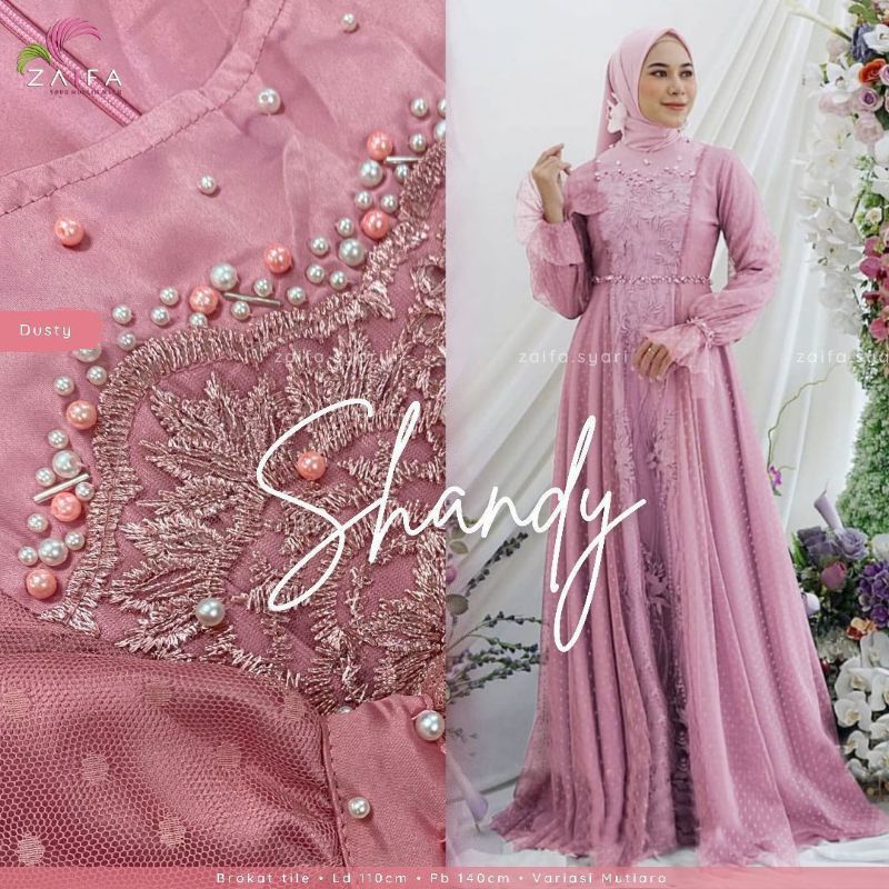 *RESTOKK*_SHANDY DRESS - Brokat Kombinasi Satin dan Tile- Variasi mutiara cantik*BISA PO SERAGAMAN*