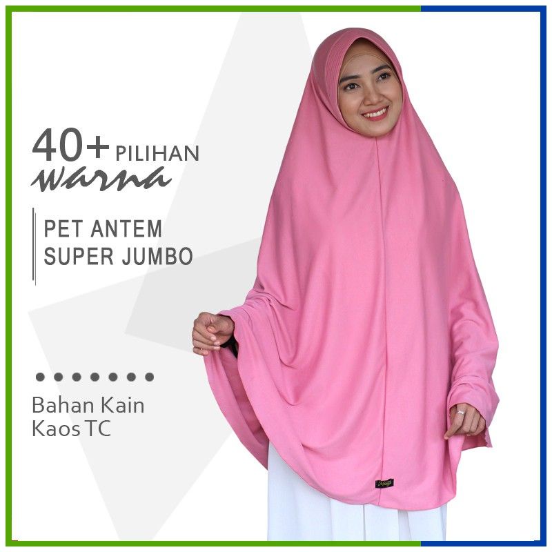 (40warna) Jilbab Kaos Instan Pet Antem Super Jumbo Hijab Bergo Syari Khimar Grosir Kerudung Instan