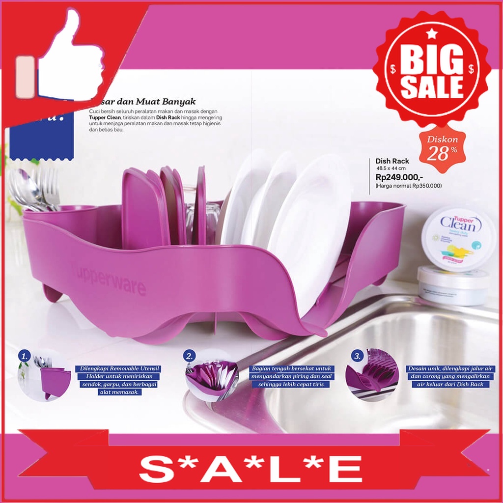 Tupperware Dish Rack Dish Colander Rak Piring Tupperware Original