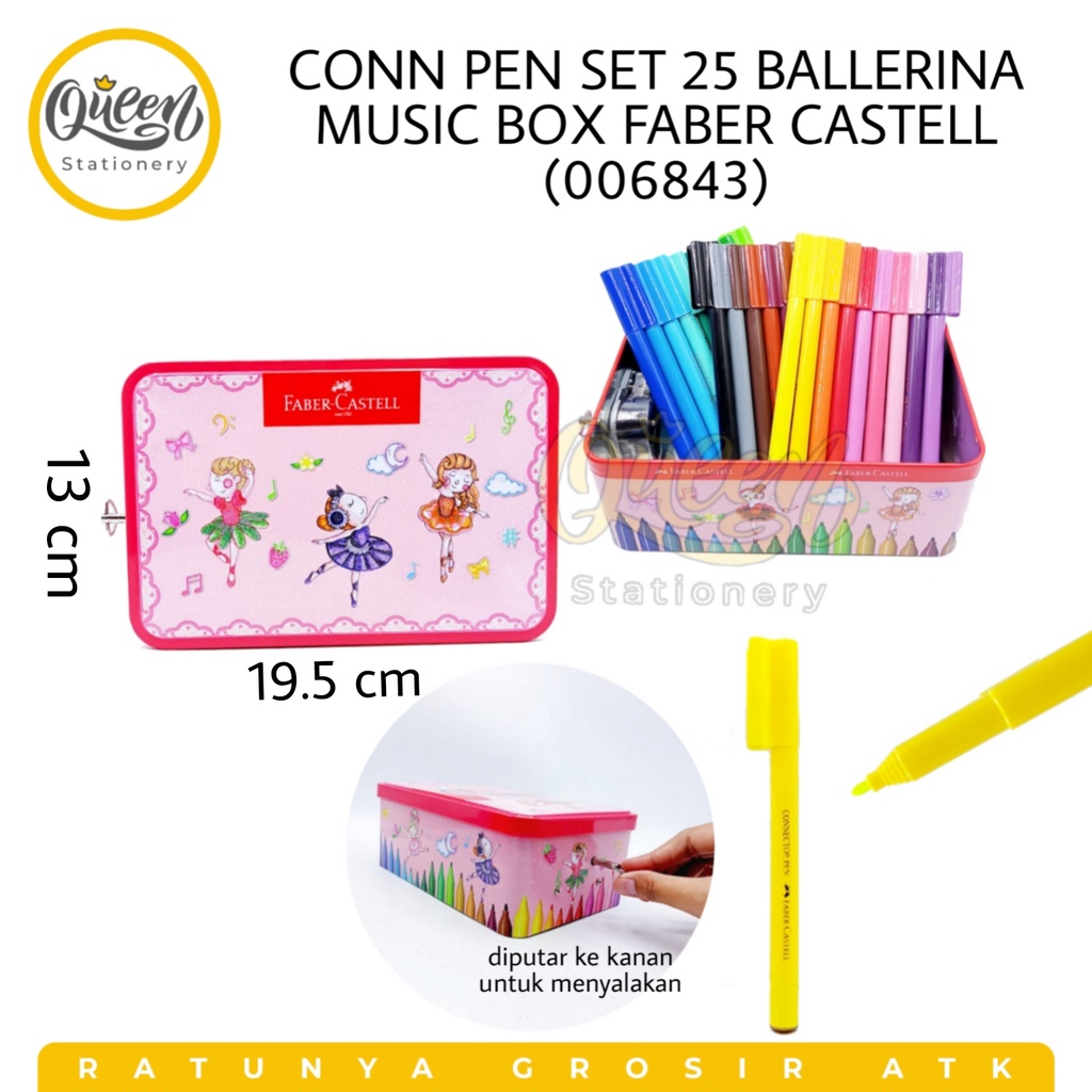 

1 SET CONNECTOR PEN 25 BALLERINA MUSIC BOX FABER CASTELL / SPIDOL WARNA (006843)