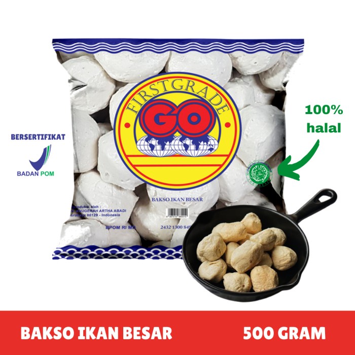 N [FROZEN FOOD GO] BAKSO IKAN BESAR ISI 27-30 (500GR) MAKANAN INSTAN SOSIS/NUGGET BPOM HALAL
