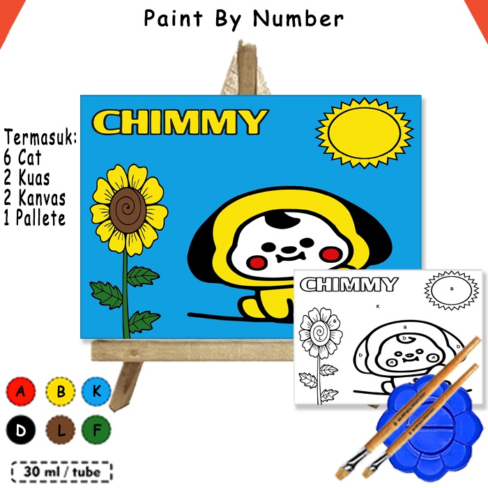 

Kanvas Lukis BT21 Chimmy RJ Paint By Number 20x30 cm