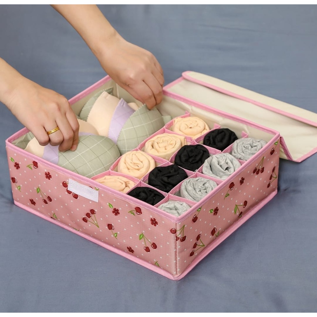 [TOYOU SHOP T12] STORAGE BOX 2 IN 1 | TEMPAT PENYIMPANAN PAKAIAN DALAM | 12 GRID STORAGE BOX