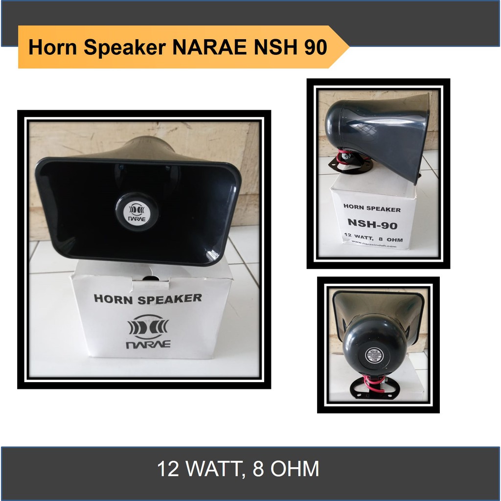 Speaker NARAE NSH 90, Speker sirene kotak 12 Watt 8 OHM, Klakson NARAE Sirine Polisi