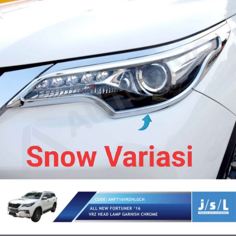 All New Fortuner garnis lampu depan head lamp garnish elegant chrome JSL