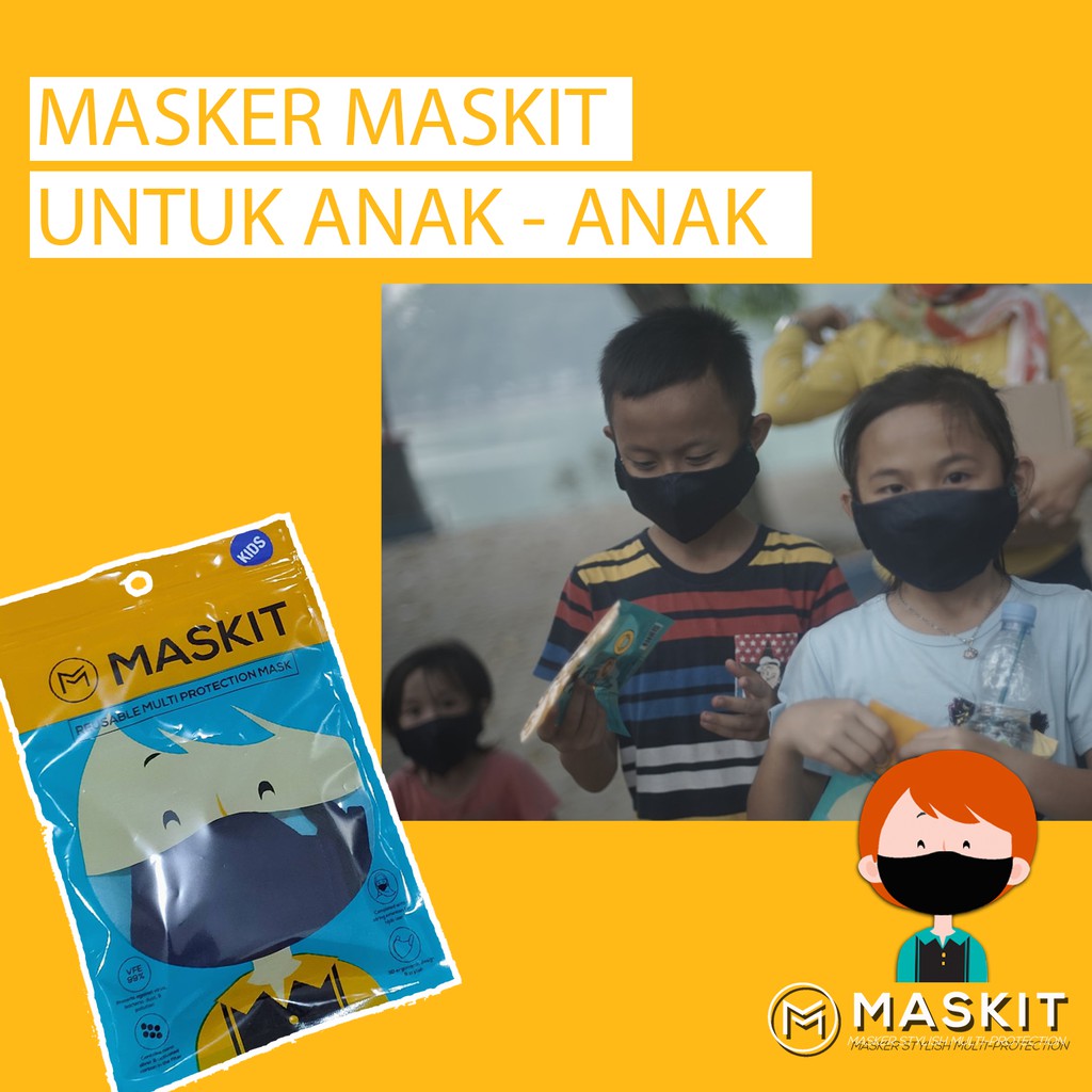 

Masker MASKIT Anak Kain 3PLY Earloop Reusable Anti Virus (Umur 2-7 Tahun)