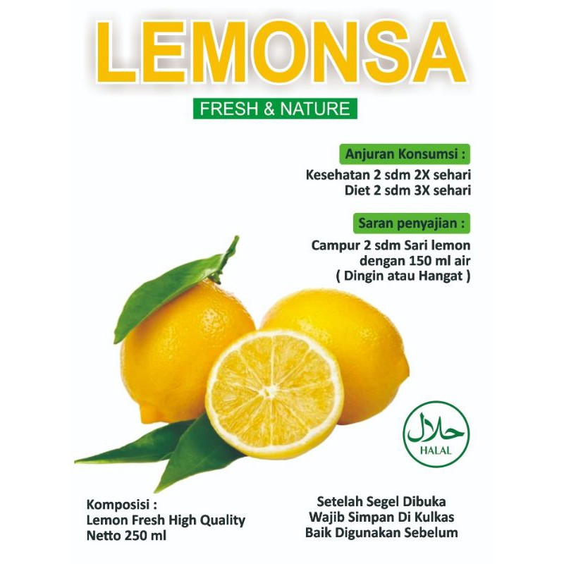 

LEMONSA 100% MURNI PERASAN BUAH LEMON