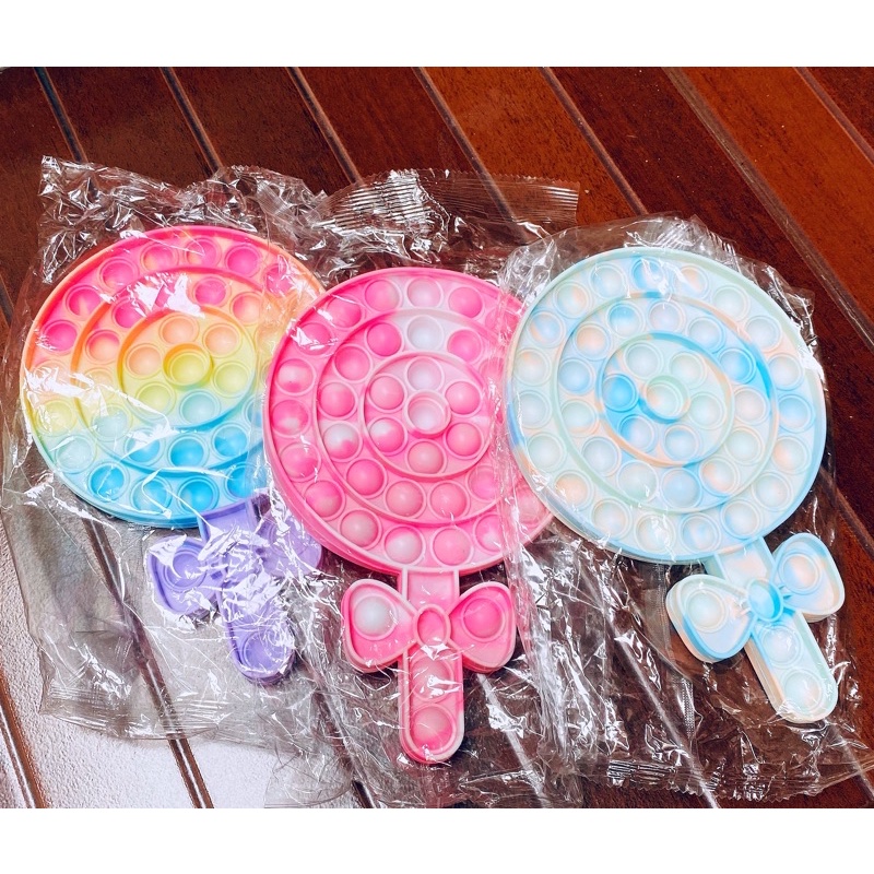 DELUNASHOP/ Pop it Tebal fidget/Mainan popit Mainan anak anti stress pop it rainbow jumbo tetris pop it-Lollipop 🍭 random
