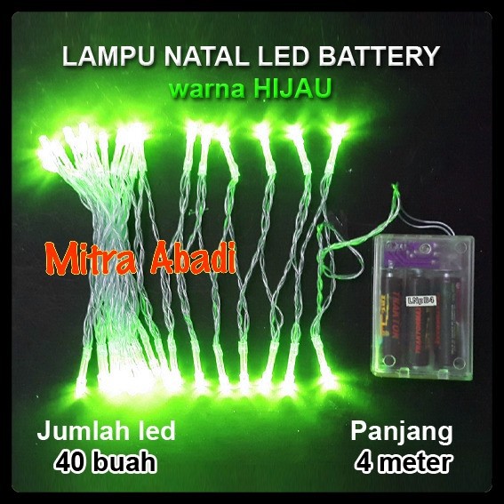 Lampu Natal LED Battery/Batre A2 Panjang 4 meter