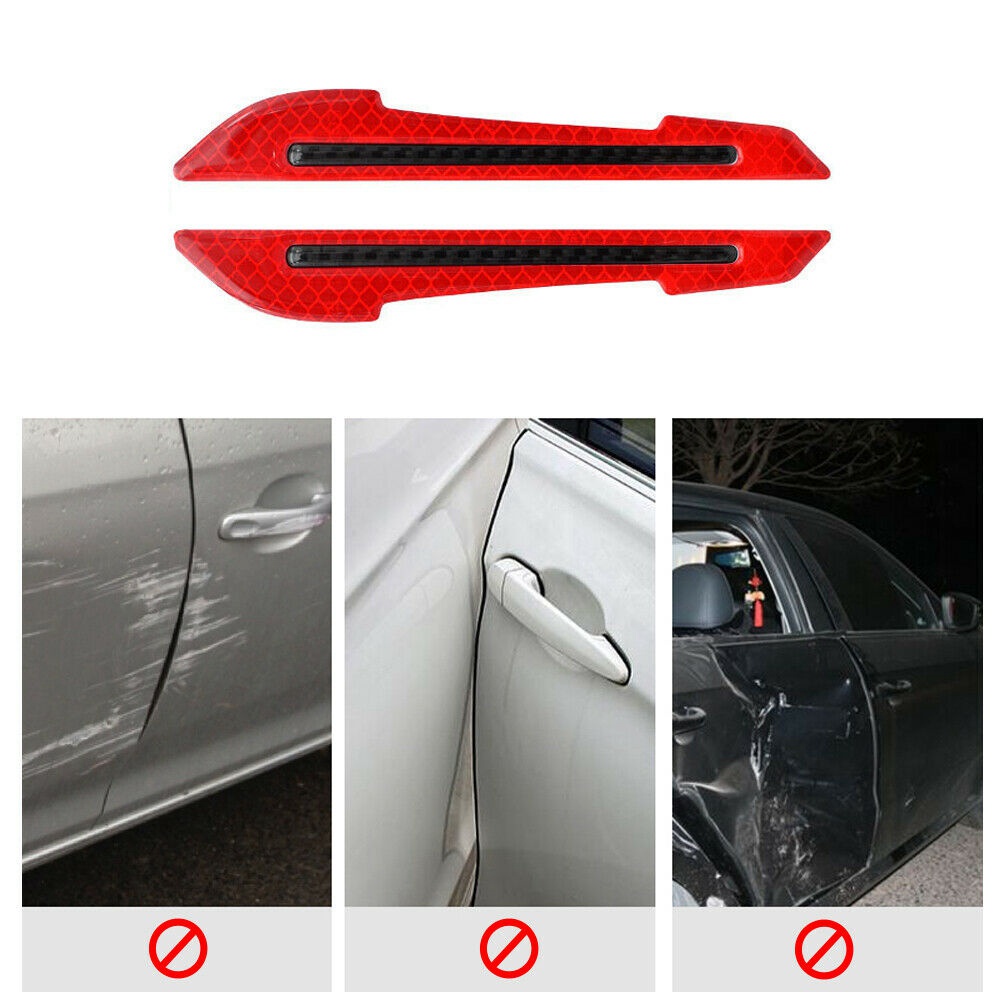 【COD Tangding】2 Pcs Sticker Reflektor Kaca Spion Samping Mobil Bahan Serat Karbon 5 Warna