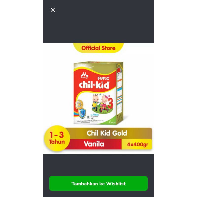 

Morinaga ChilKid 1th ke atas 1600 gr