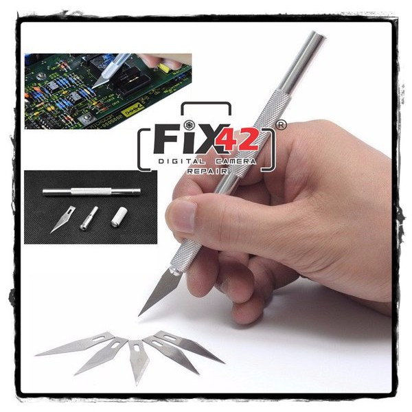 

Pisau Ukir Seni Hobby Crafting Art Knife Metal Handle with 4 PCS Blade