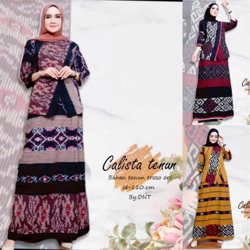 calista tenun set / setelan rok dan blouse batik original Tenun Troso